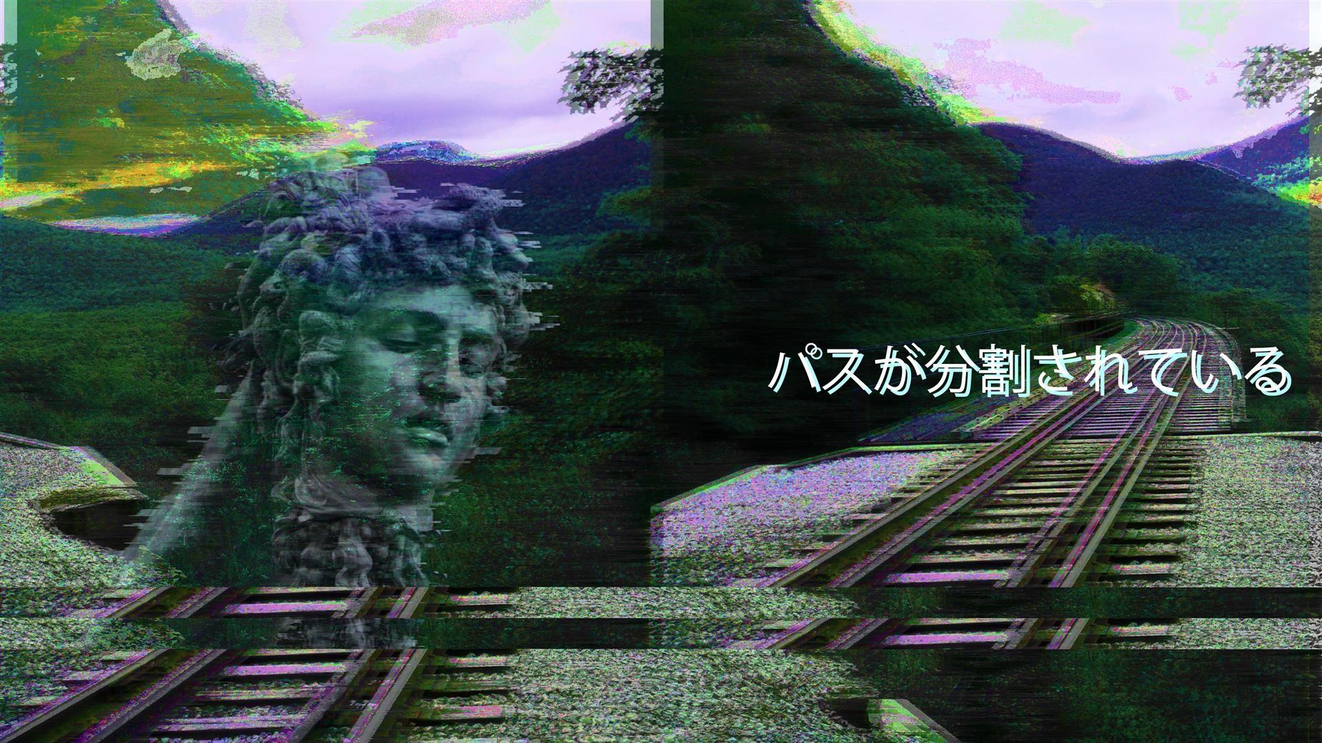 1920x1080 Wallpaper / vaporwave, classical art, rail