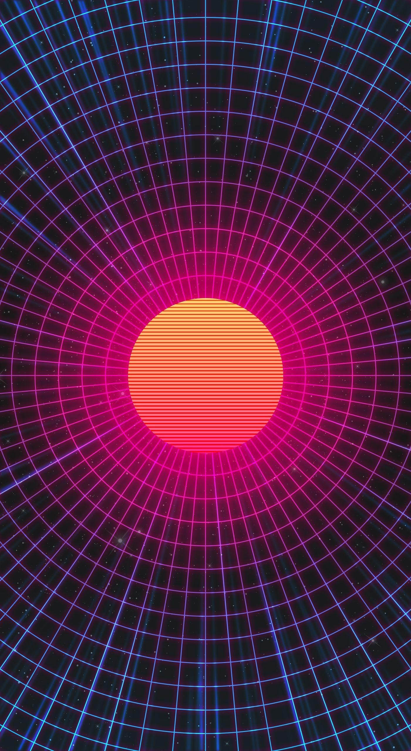 1400x2560 Aesthetic Spiral Vaporwave Wallpaper For Tech