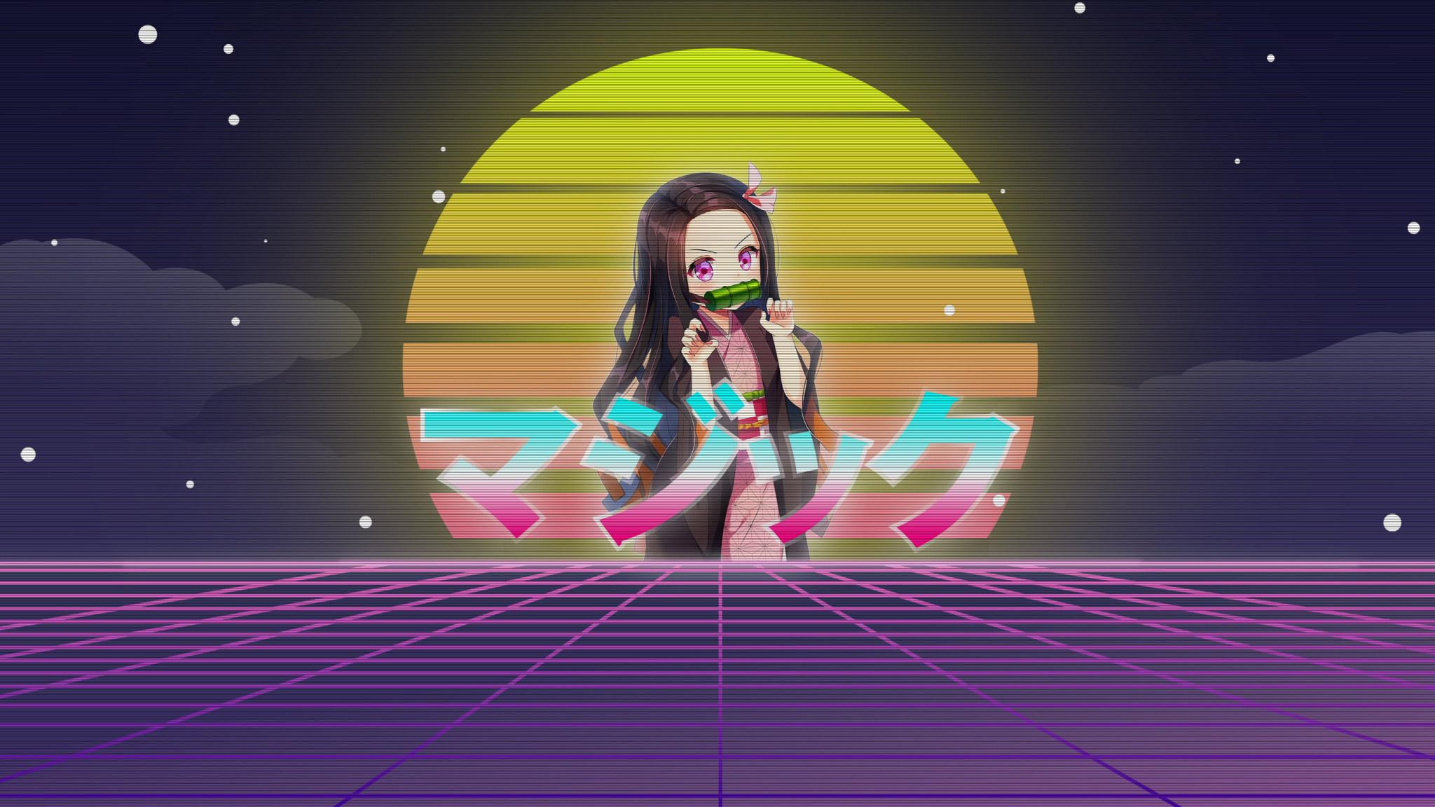 2048x1152 Wallpaper anime Kimetsu no Yaiba vaporwave • Wallpaper For You HD Wallpaper For Desktop & Mobile