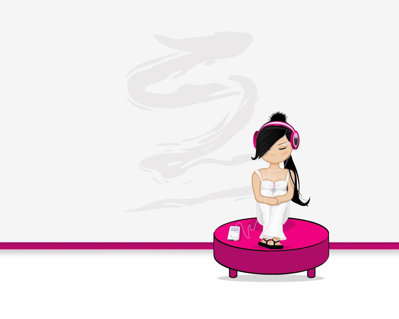 1280x1024 Ipod girl wallpaper. Ipod girl