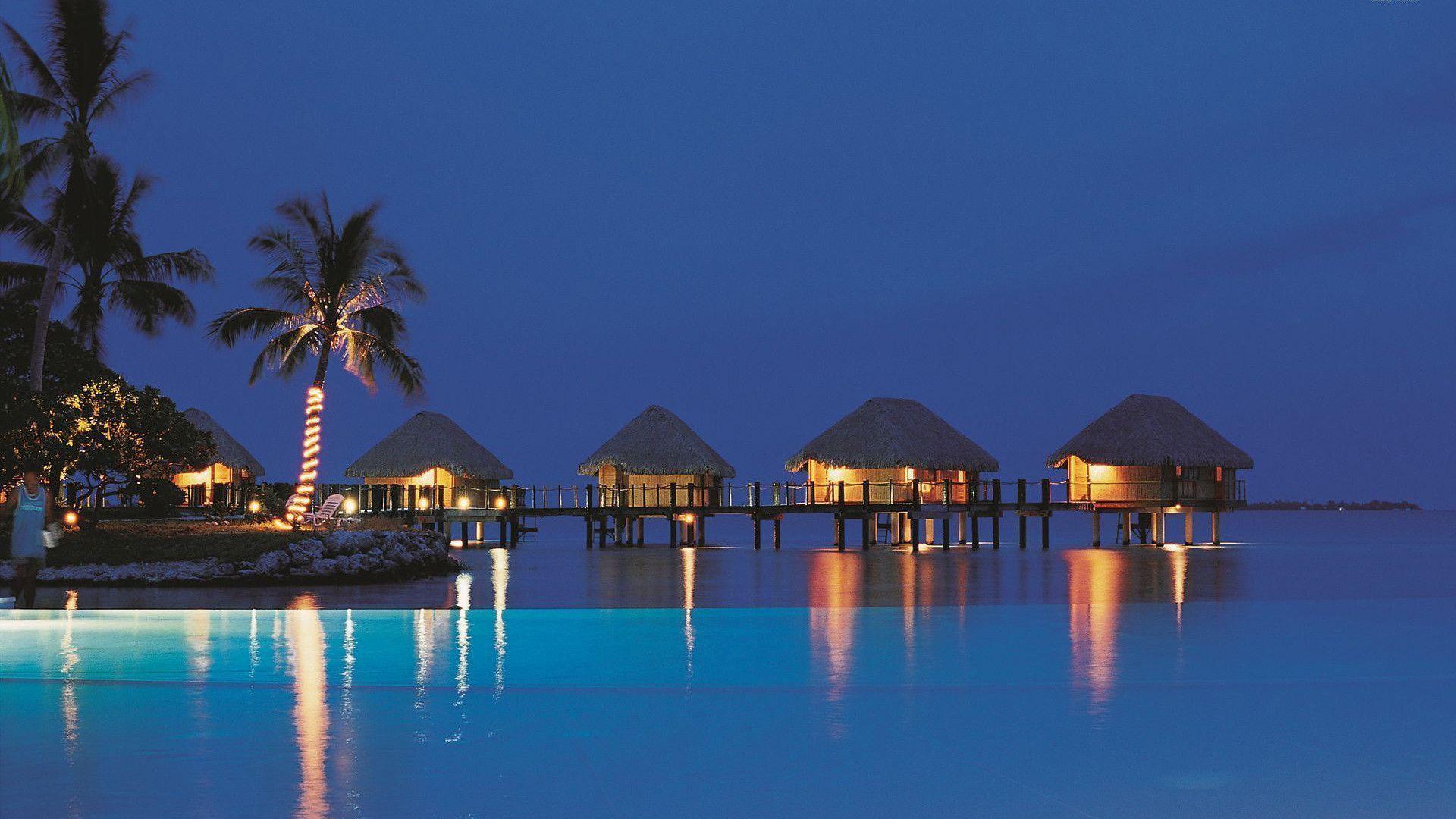 1920x1080 Night Beach HD Wallpaper