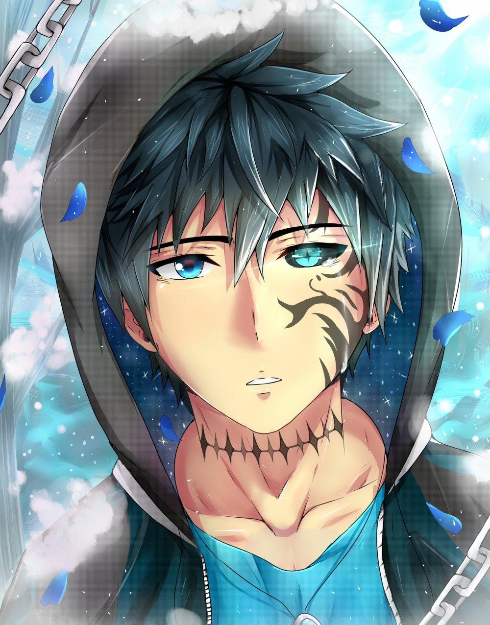 1000x1276 Free download Wallpaper Anime Boy Tattoo Colorful Eyes Shape Petals Hoodie [1000x1276] for your Desktop, Mobile & Tablet. Explore Anime Guy With Hoodie Wallpaper. Anime Guy With Hoodie Wallpaper