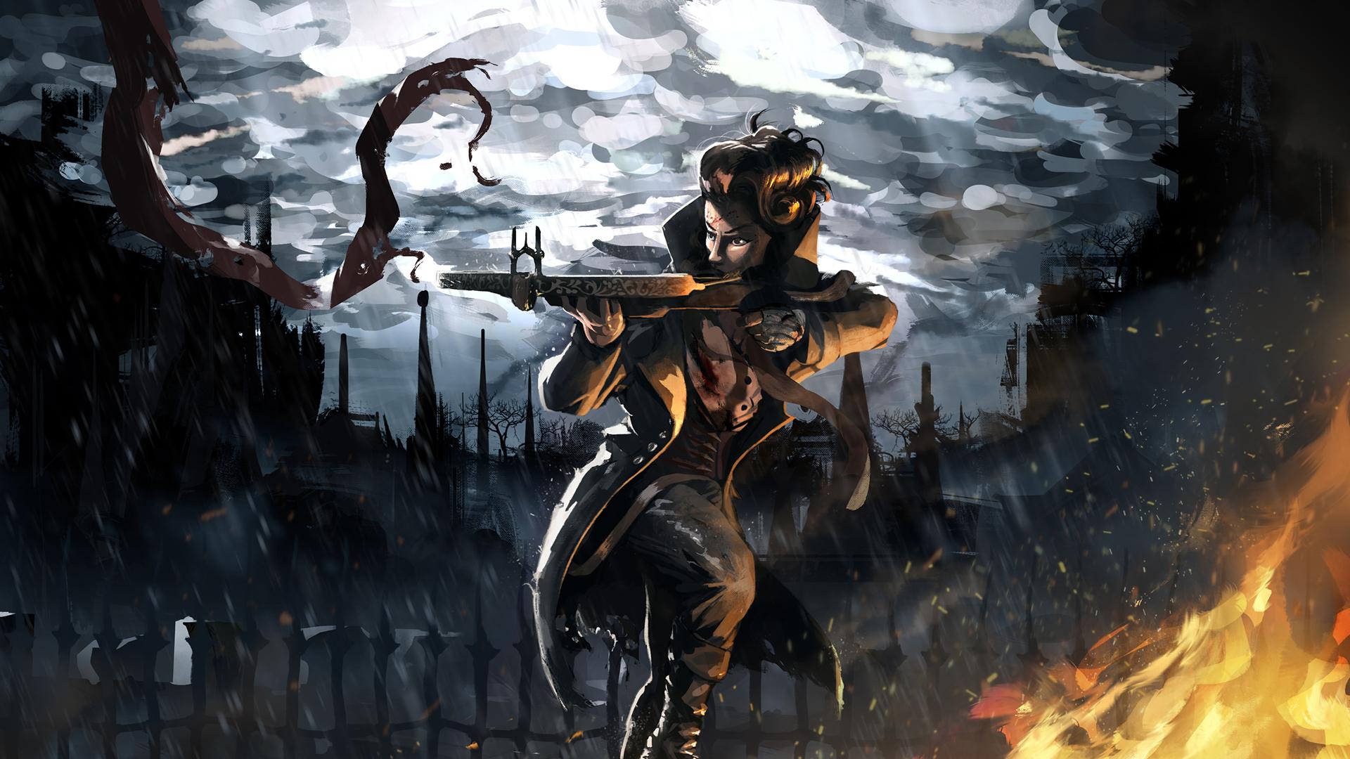 1920x1080 Lady Maria With Gun HD Bloodborne Wallpaper