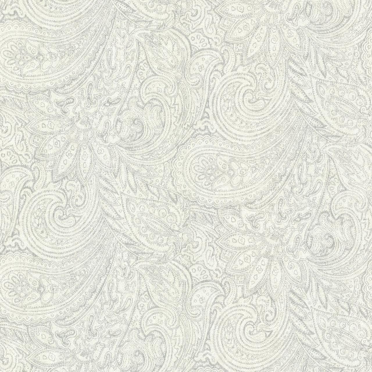 1280x1280 Brewster Advantage Neutral / Black / White 2773 702125 Lula Grey Paisley Wallpaper Savvy Decorator