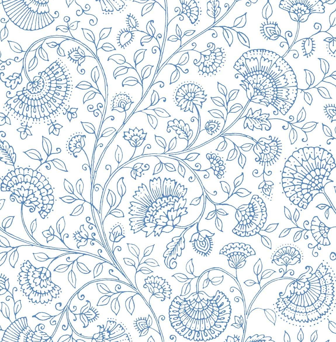 1150x1171 NextWall Paisley Trail Peel and Stick Wallpaper (Blue Bell)