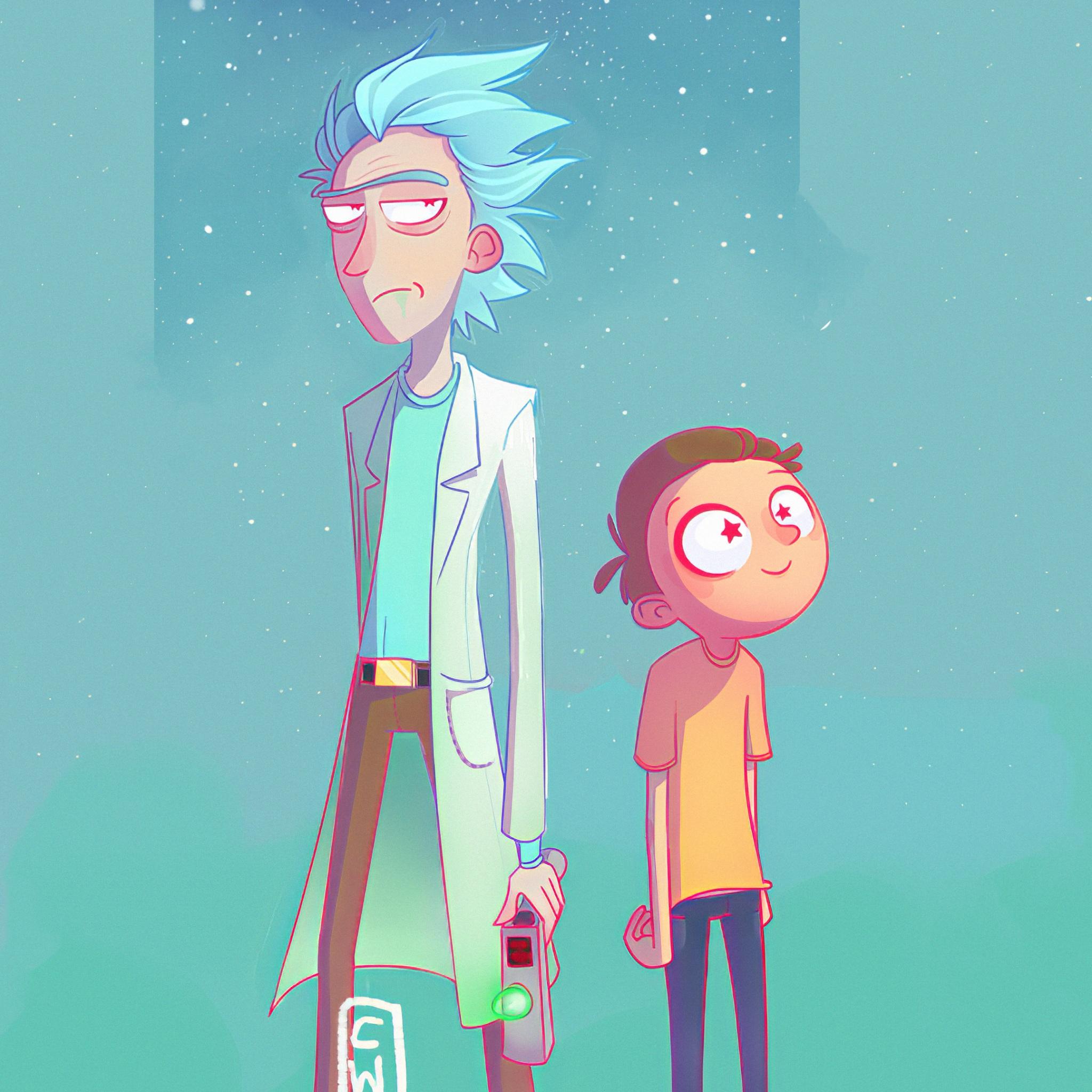 2048x2048 Wallpaper 4k Rick And Morty Art Wallpaper