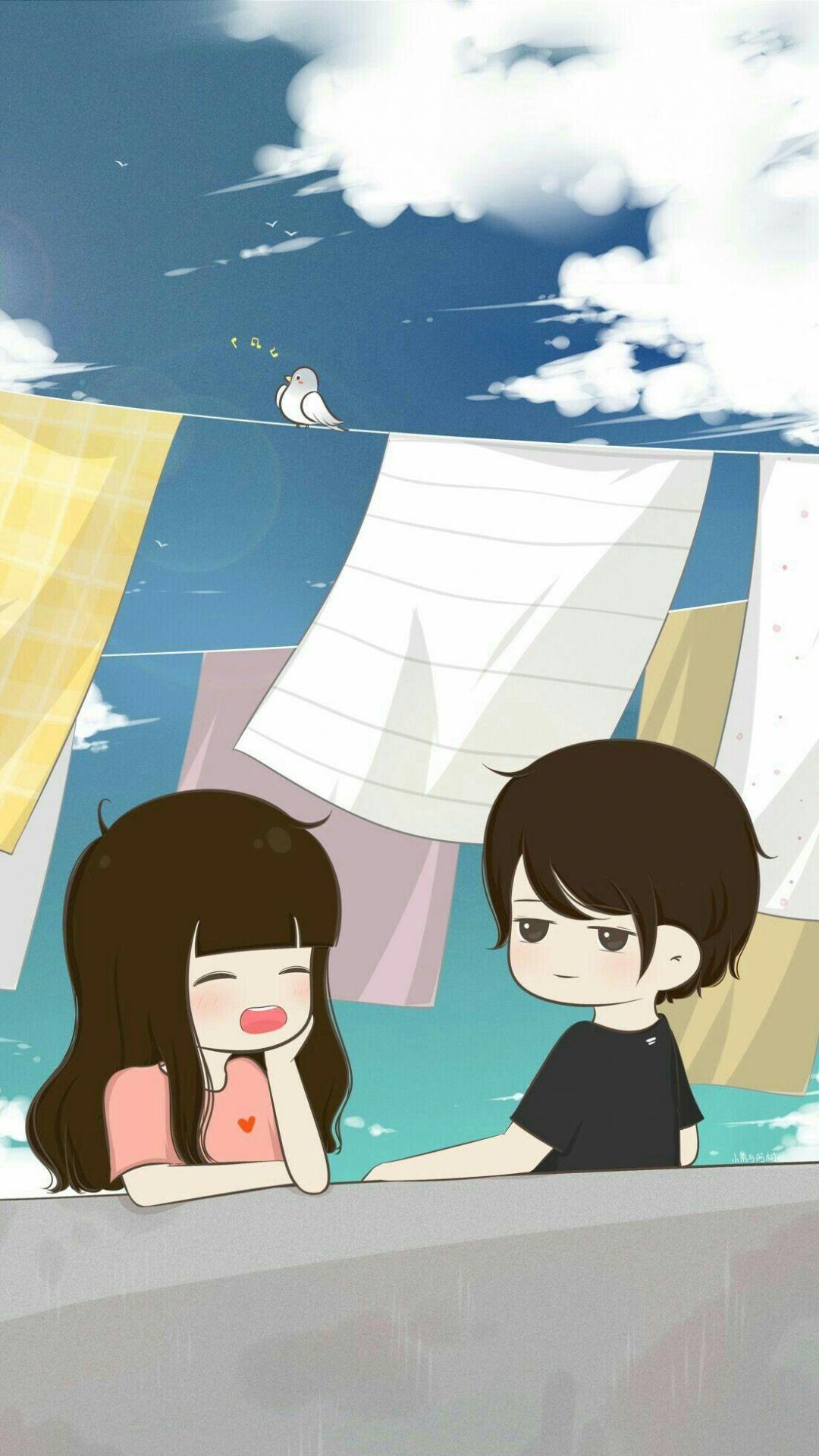 1080x1920 Couples Cartoon Wallpaper