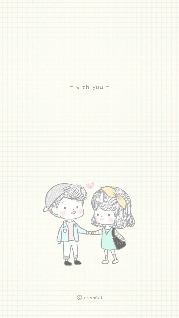 720x1280 Love Cartoon Couple Wallpaper