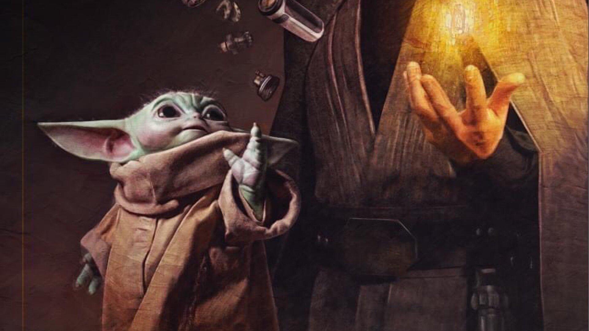 1920x1080 New Official STAR WARS Art Features Luke Skywalker and Grogu Building a Lightsaber with The Force