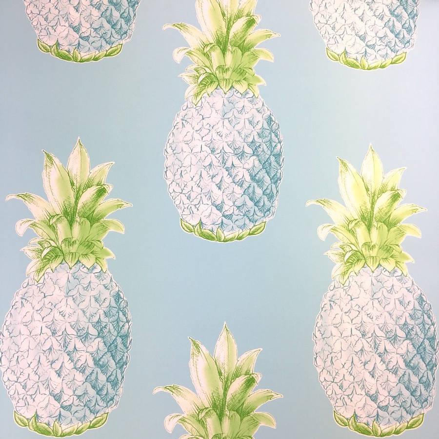 900x900 Download Pineapple Pattern In Turquoise Wallpaper
