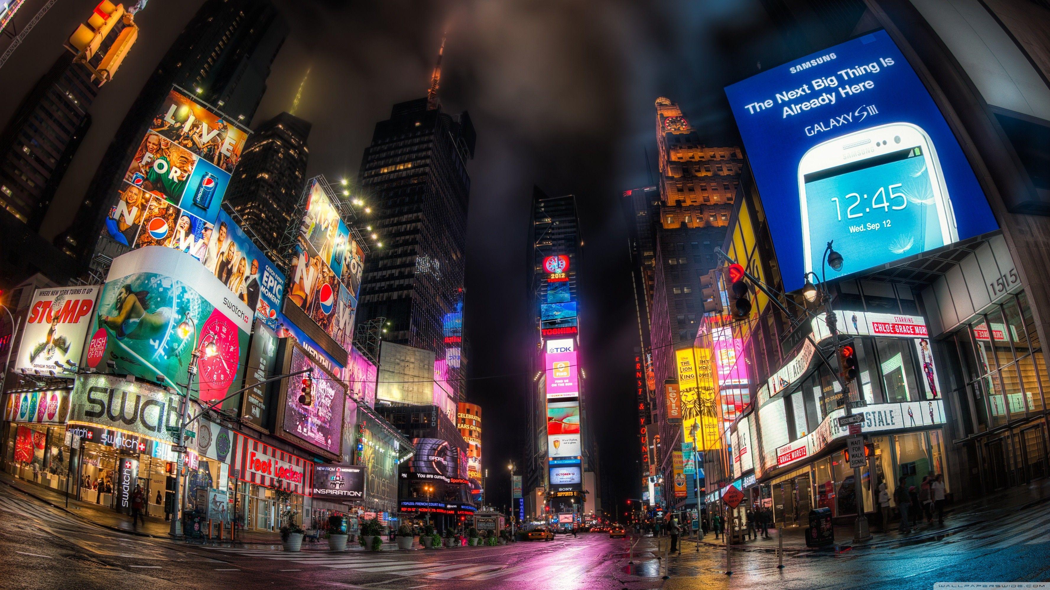 3554x1999 Times Square Wallpaper