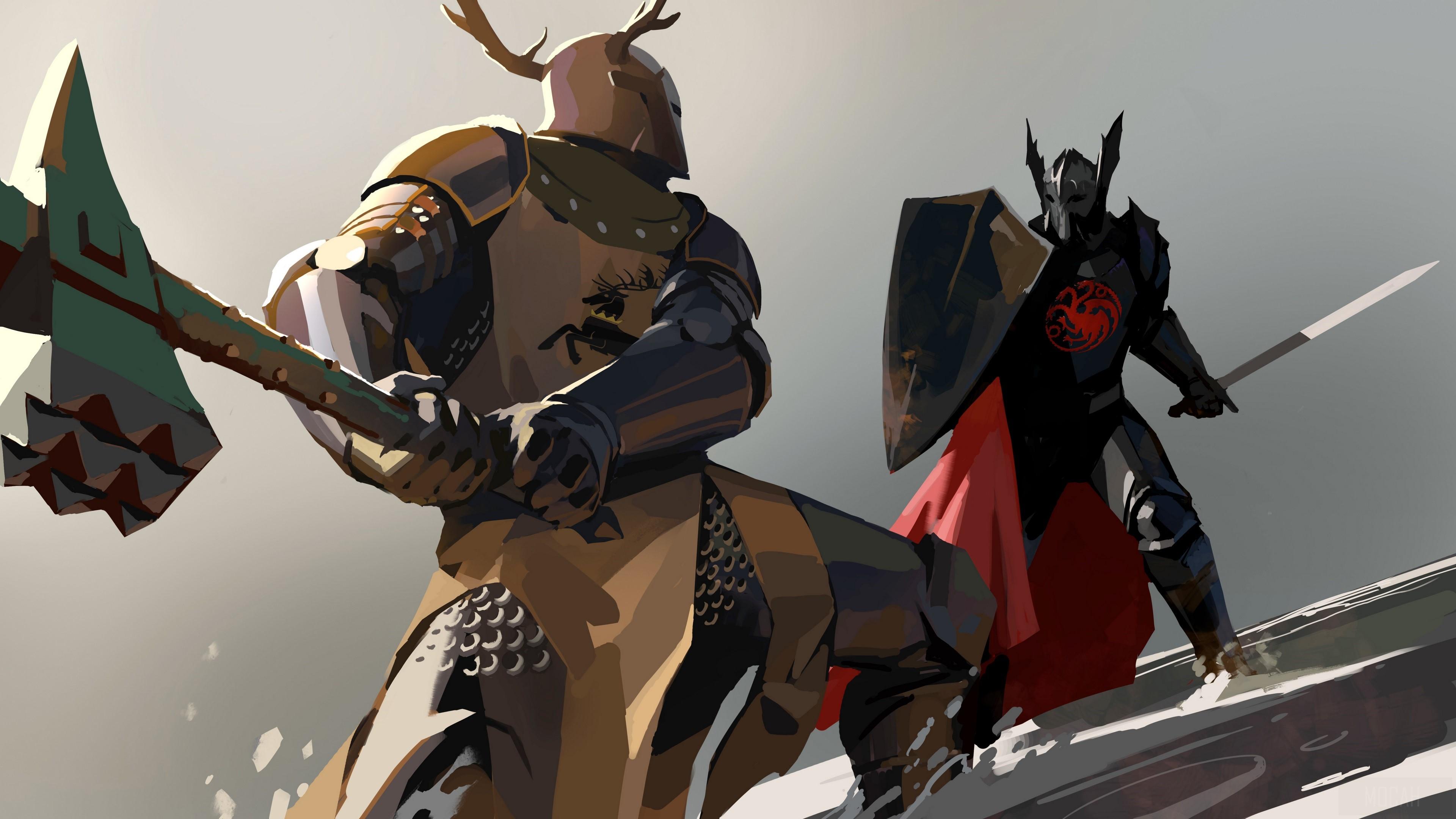 3840x2160 A Song of Ice and Fire, Armor, Fight, Game Of Thrones, Knight, Rhaegar Targaryen, Robert Baratheon, Shield, Sword, Warrior 4k wallpaper. Mocah HD Wallpaper