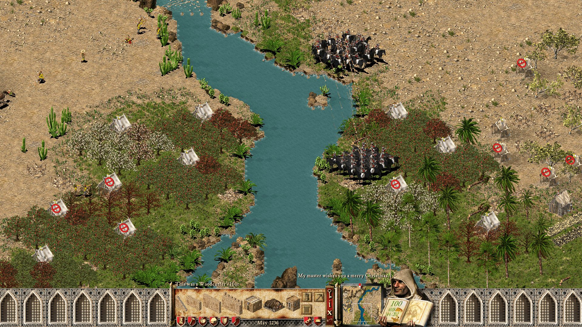1920x1080 Stronghold Crusader wishes you Merry Christmas if you launch it on 25th December. This game is still enjoyable after 17 years since its launch.: gaming