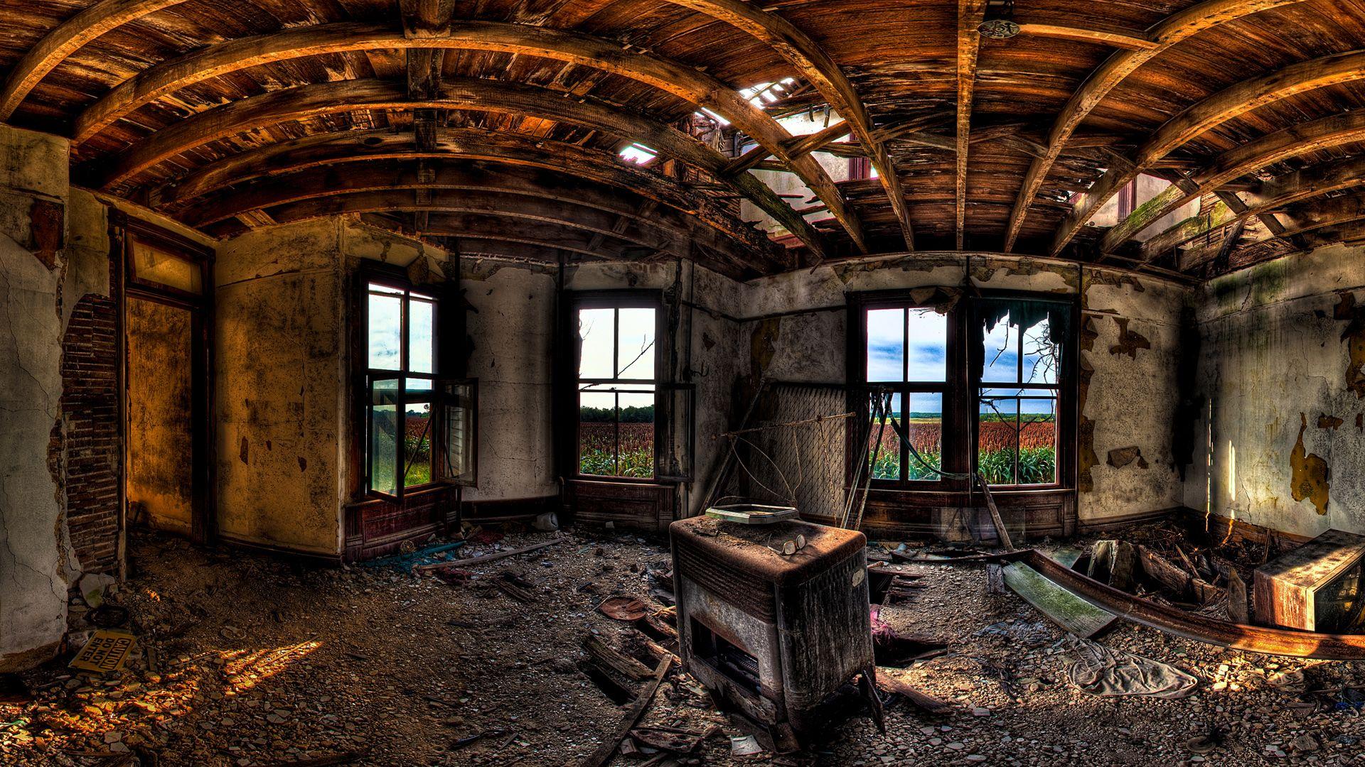 1920x1080 Image detail for -Inside an abandoned derelict house, rendered in HDR. Abandoned houses, Derelict house, Abandoned buildings
