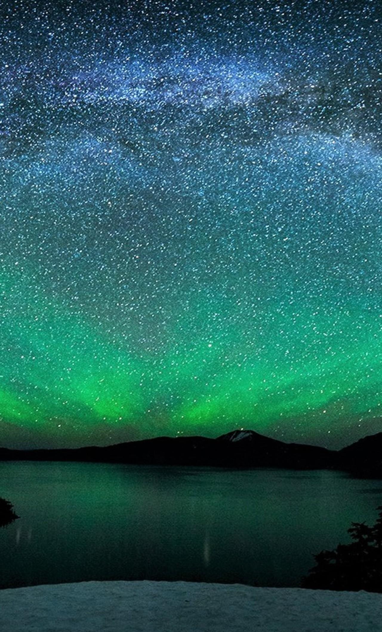 1280x2120 Aurora Borealis Over Winter Lake iPhone 6 plus Wallpaper, HD Nature 4K Wallpaper, Image, Photo and Background