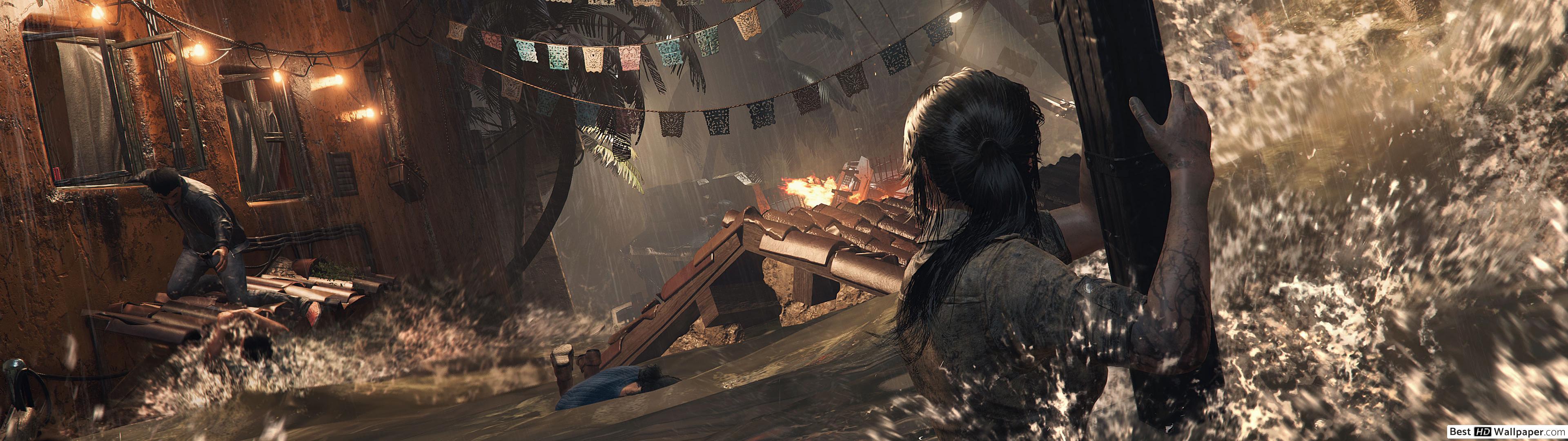3840x1080 Lara Croft of the Tomb Raider HD wallpaper download