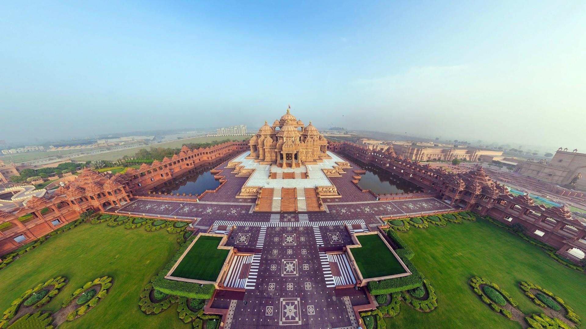1920x1080 wallpaper in india, landmark, aerial photography, bird's eye view, architecture, monument, historic site, metropolitan area, sky, landscape, building