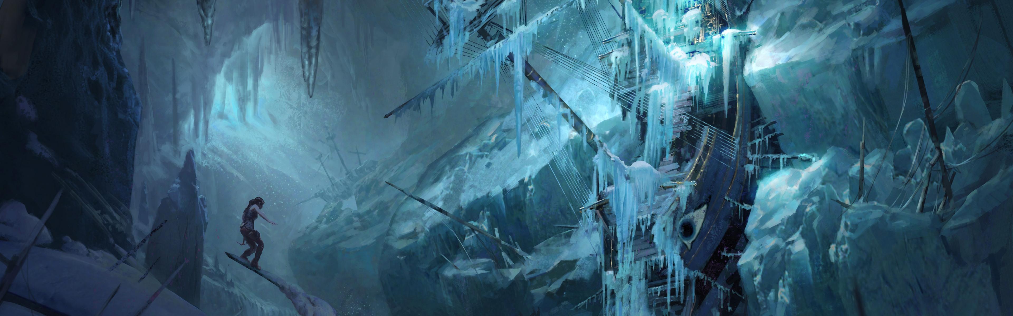 3840x1200 Wallpaper Rise of the Tomb Raider, ship, snow, winter 5120x2880 UHD 5K Picture, Image