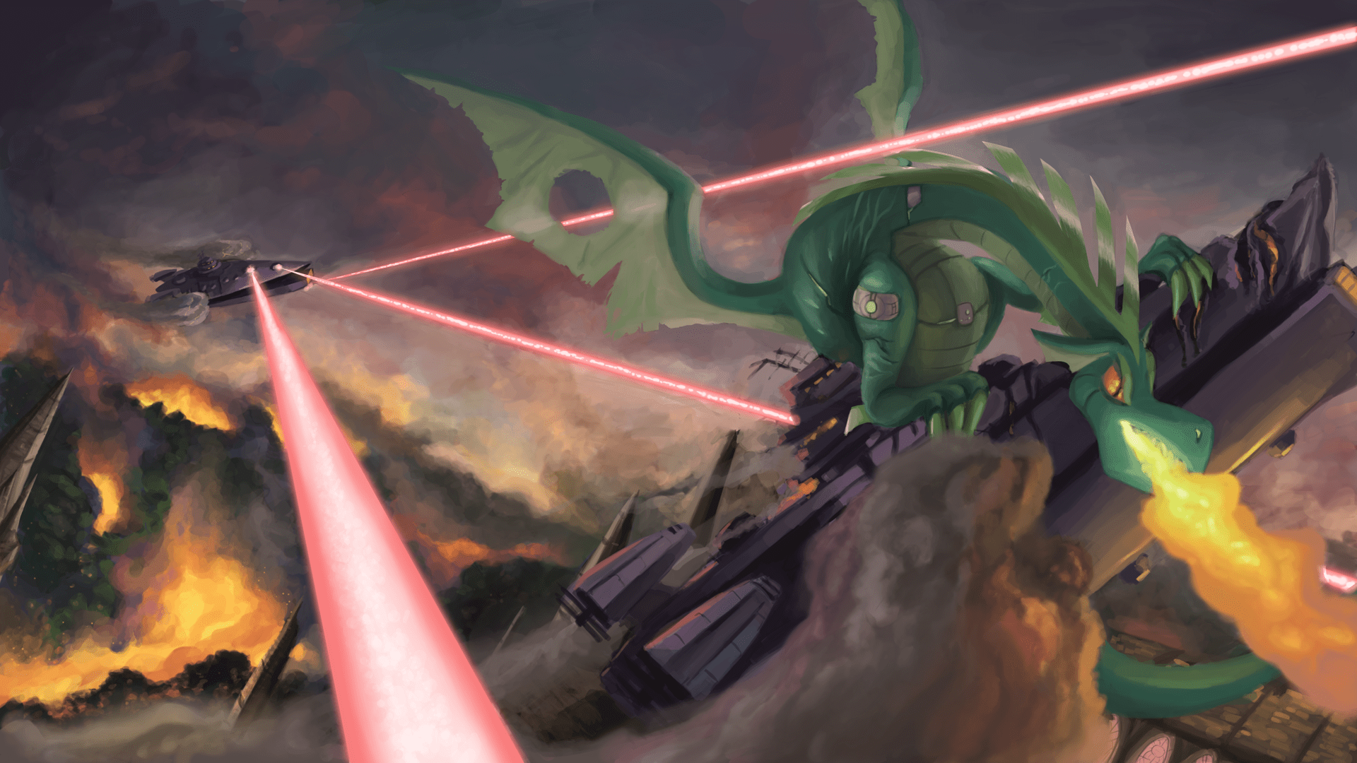 1920x1080 Cyberdragon. Fallout: Equestria