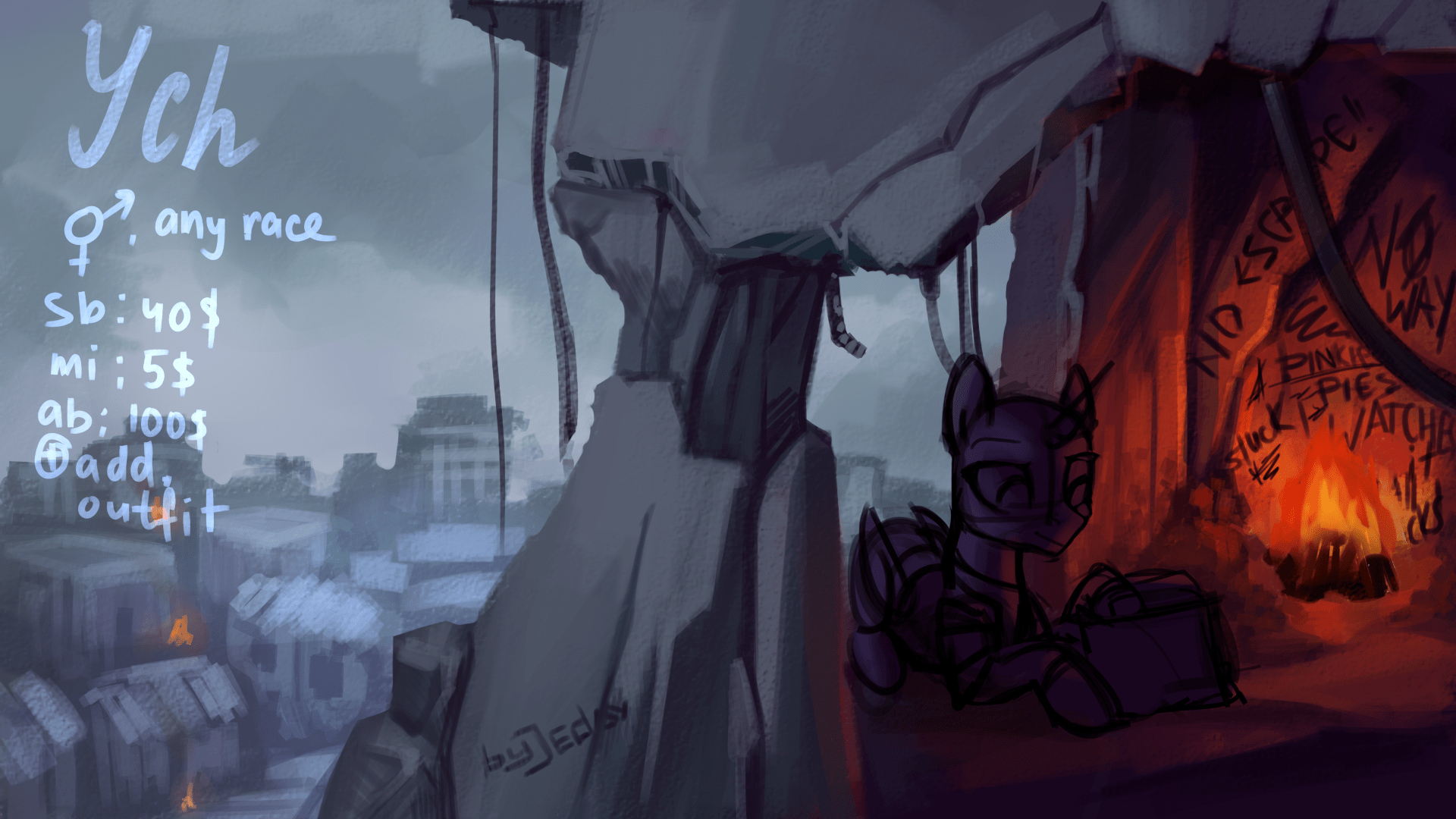 1920x1080 Fallout Equestria YCH: The Rest