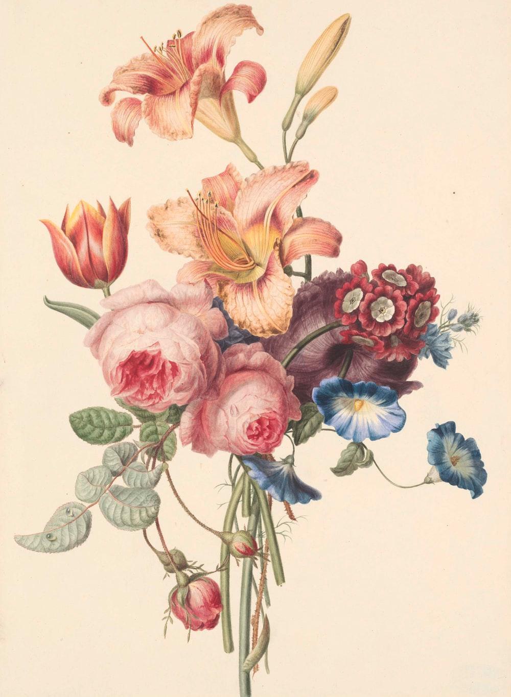 1000x1365 Vintage Flowers Picture. Download Free Image