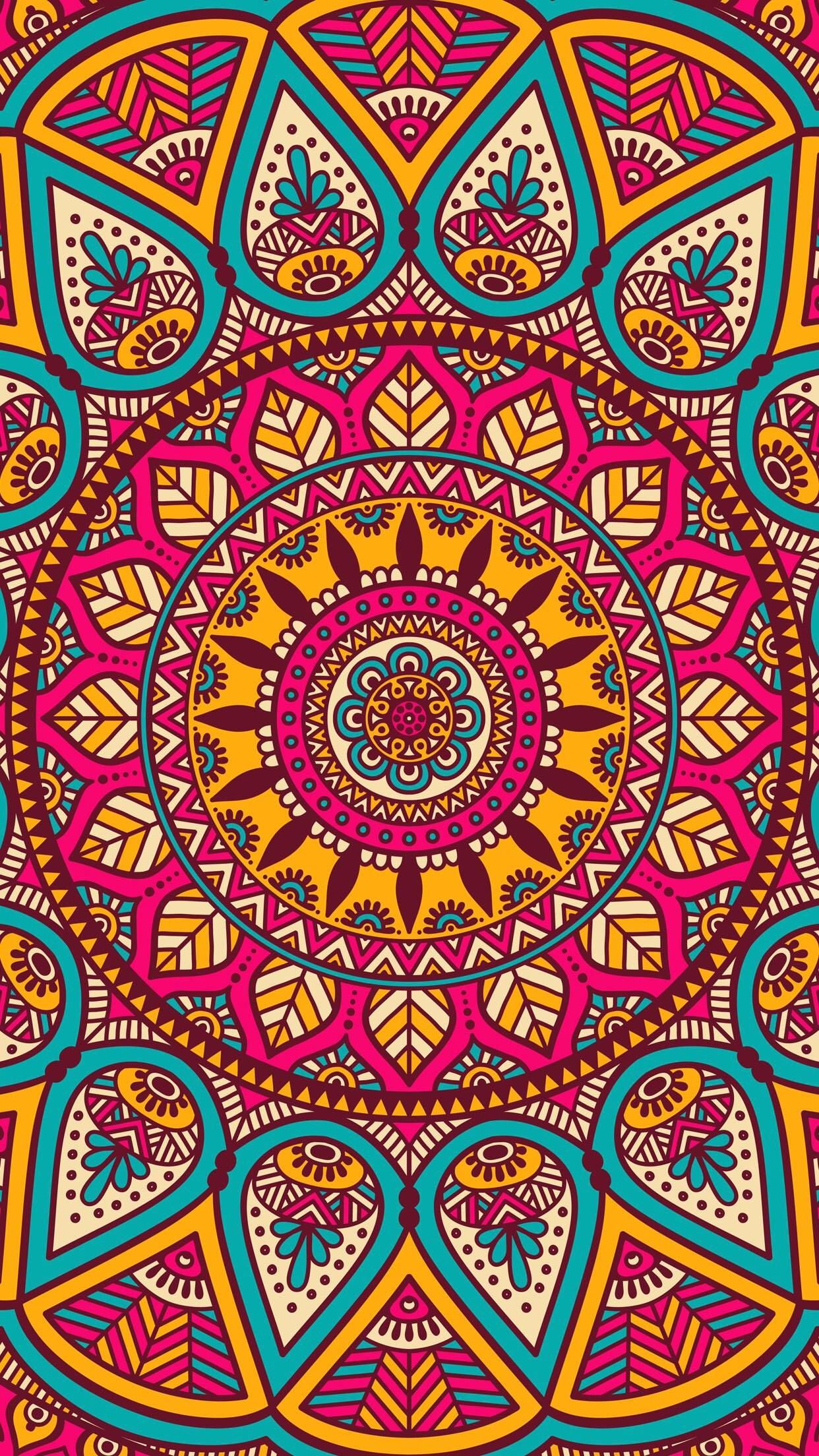 1242x2208 Psychedelic Flower Art