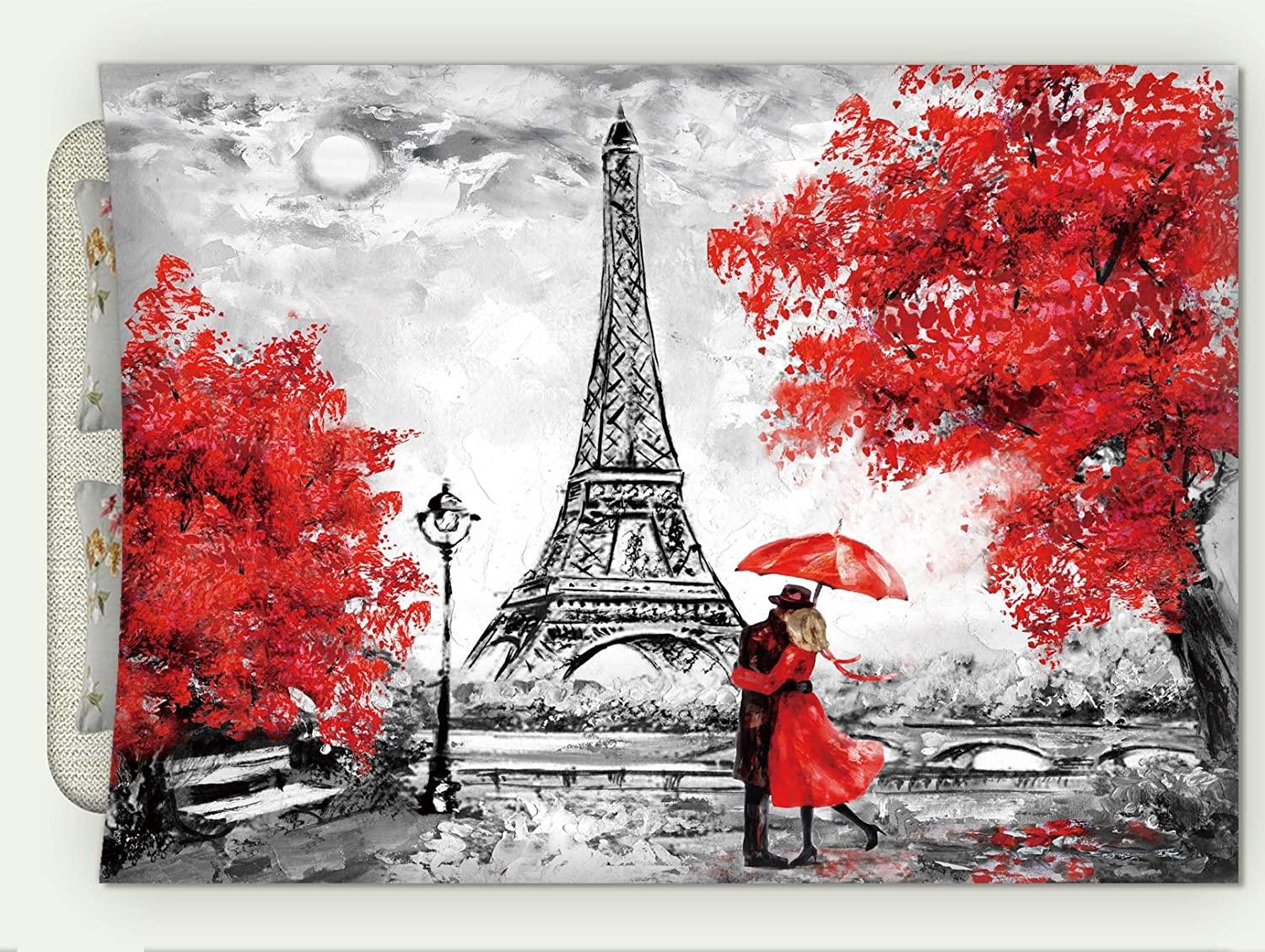 1500x1129 Minicoso Custom Flannel Throw Blanket Oil Painting Paris European City Landscape France Wallpaper Eiffel Tower Black White and Red Autumn Winter Warm HD Digitals Print Blanketry, 71 W x 59 H