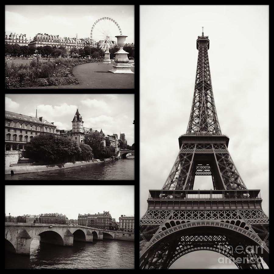 900x900 Paris Collage and White Photograph
