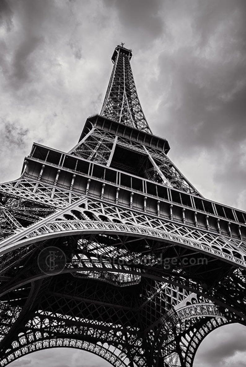794x1185 Eiffel Tower Paris France Black & White Print