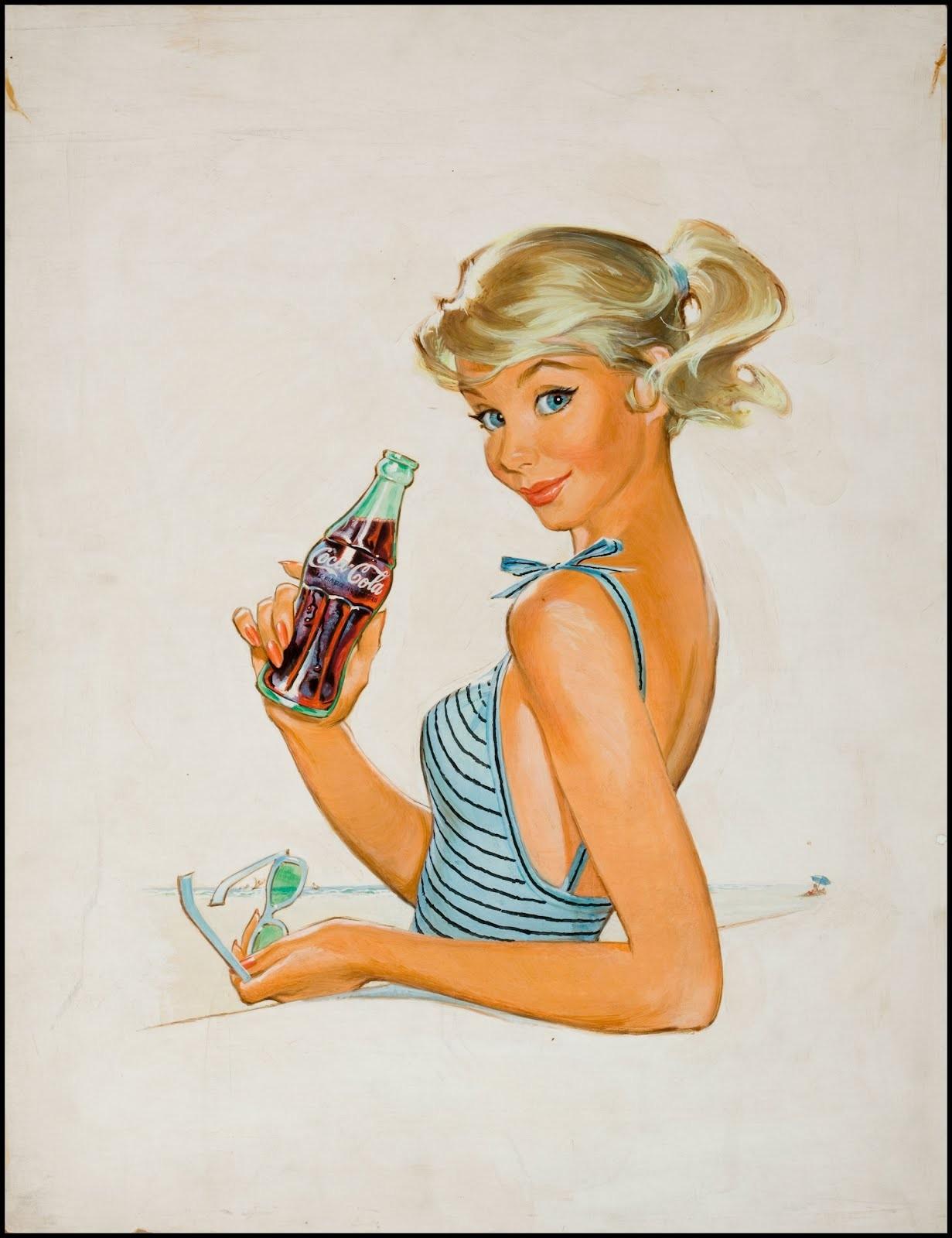 1231x1600 Vintage, Bottles, Coca Cola, Coke, Mad Men, Advertisement, Posters, White Background, Vintage Girl, Soft Drinks, Pete Hawley Wallpaper