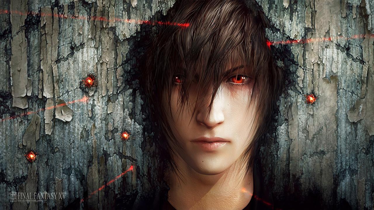 1280x720 Wallpaper Final Fantasy teenage guy XV Face Games Glance