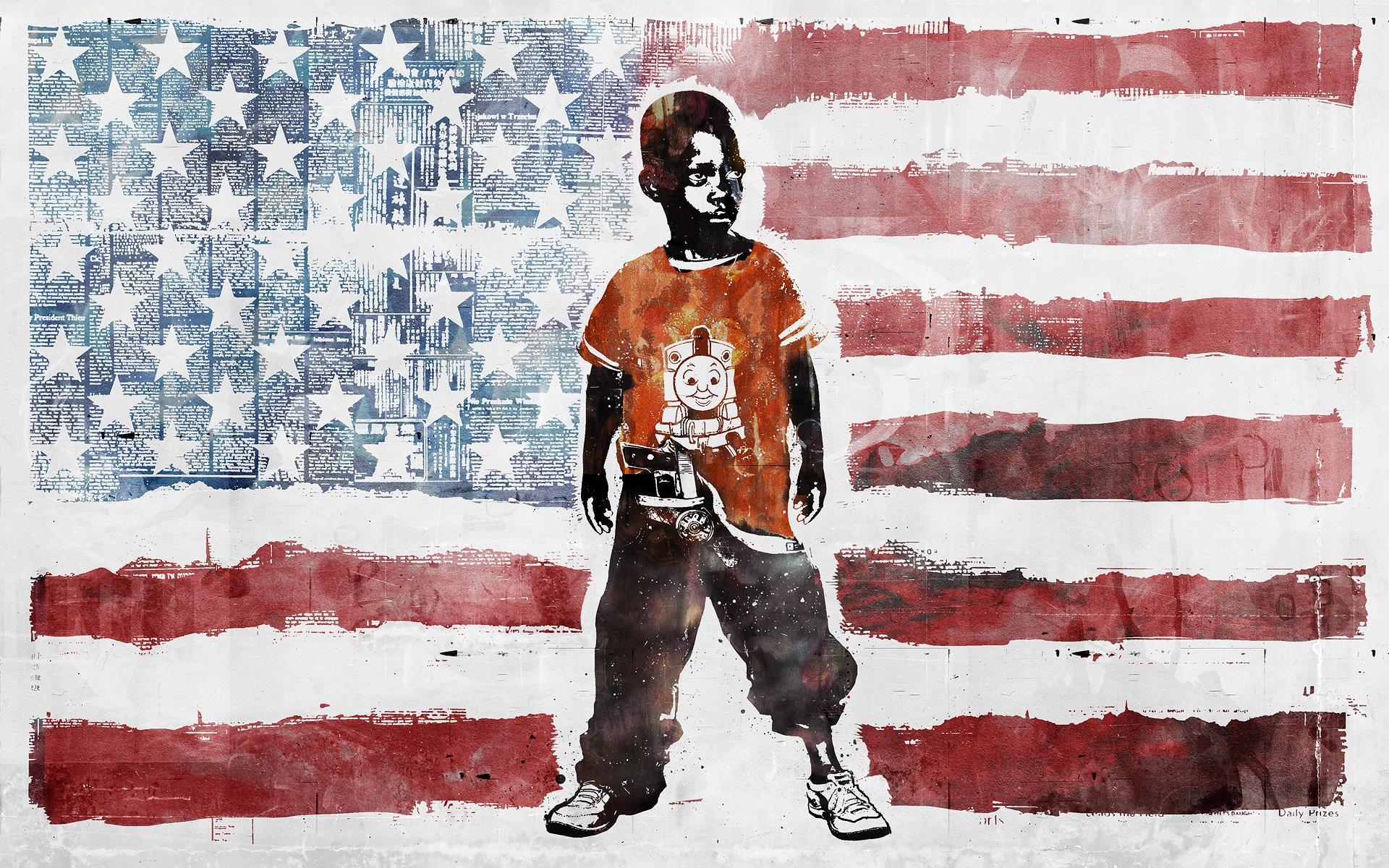 1920x1200 black people guns vhm alex artwork american flag alex cherry children High Quality Wallpaper, High Definition Wallpaper
