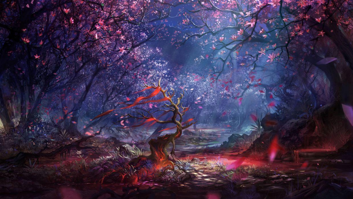 1238x700 Ruler of the land Blood Art Forest wallpaperx2149