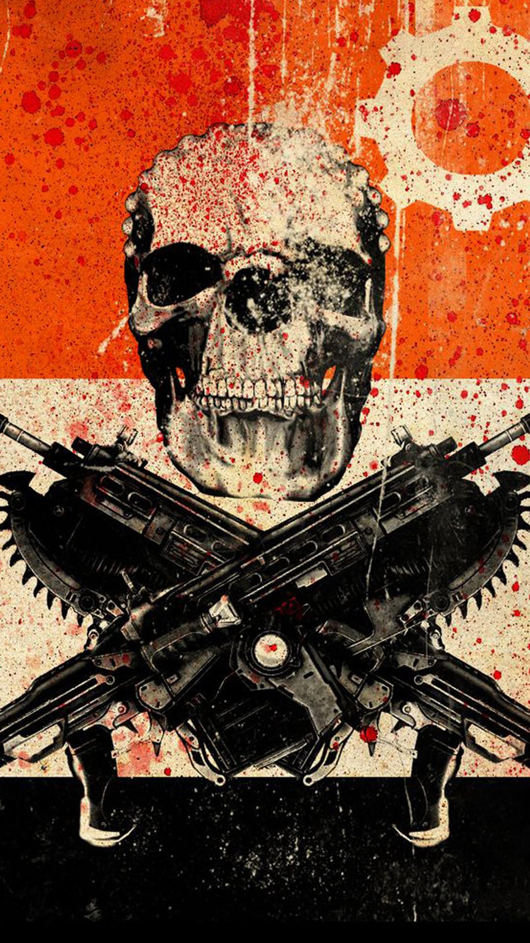 1080x1920 gears of war iphone wallpaper, skull, bone, illustration, audio equipment, t shirt