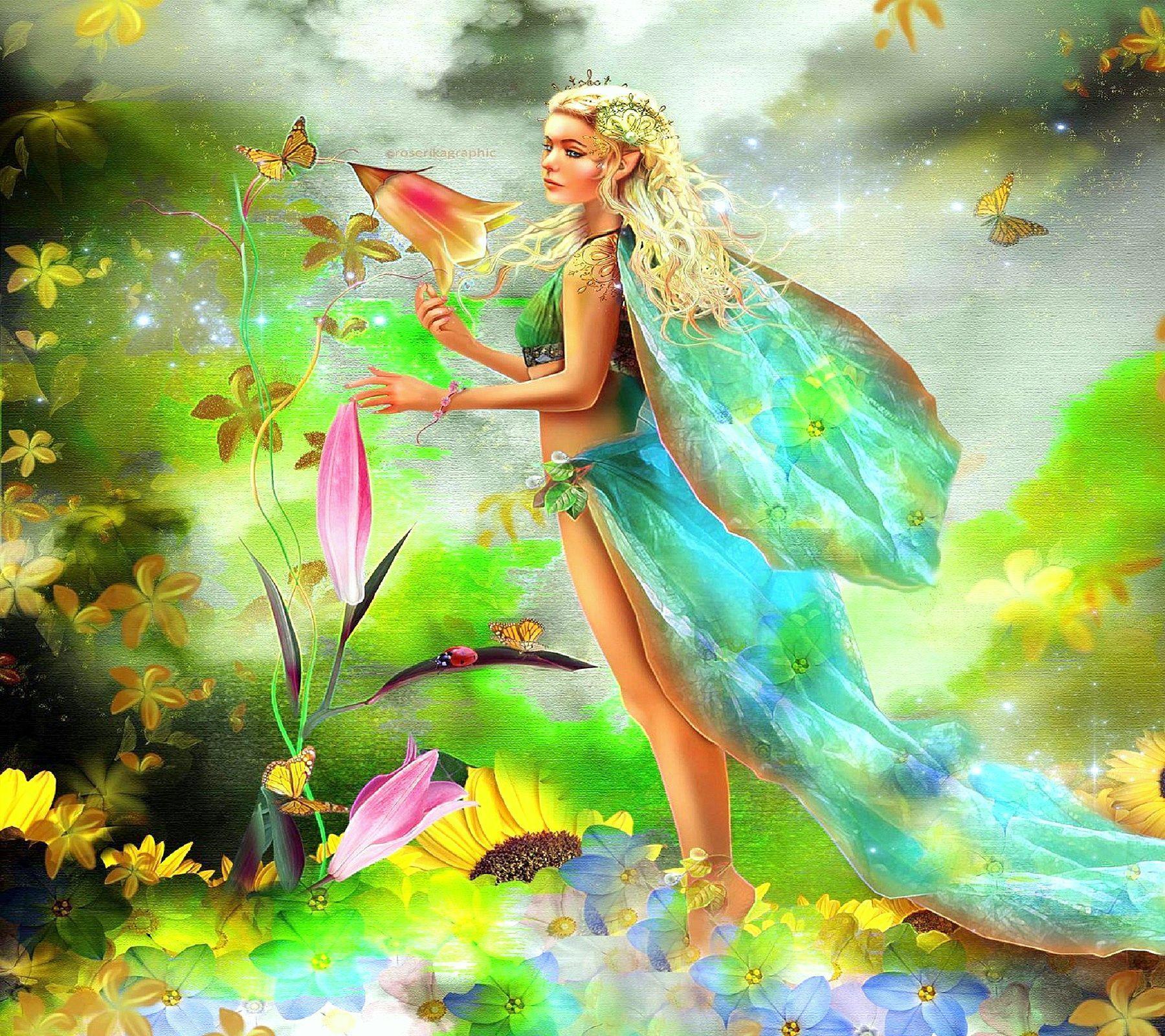1800x1600 Spring Fairy Wallpaper