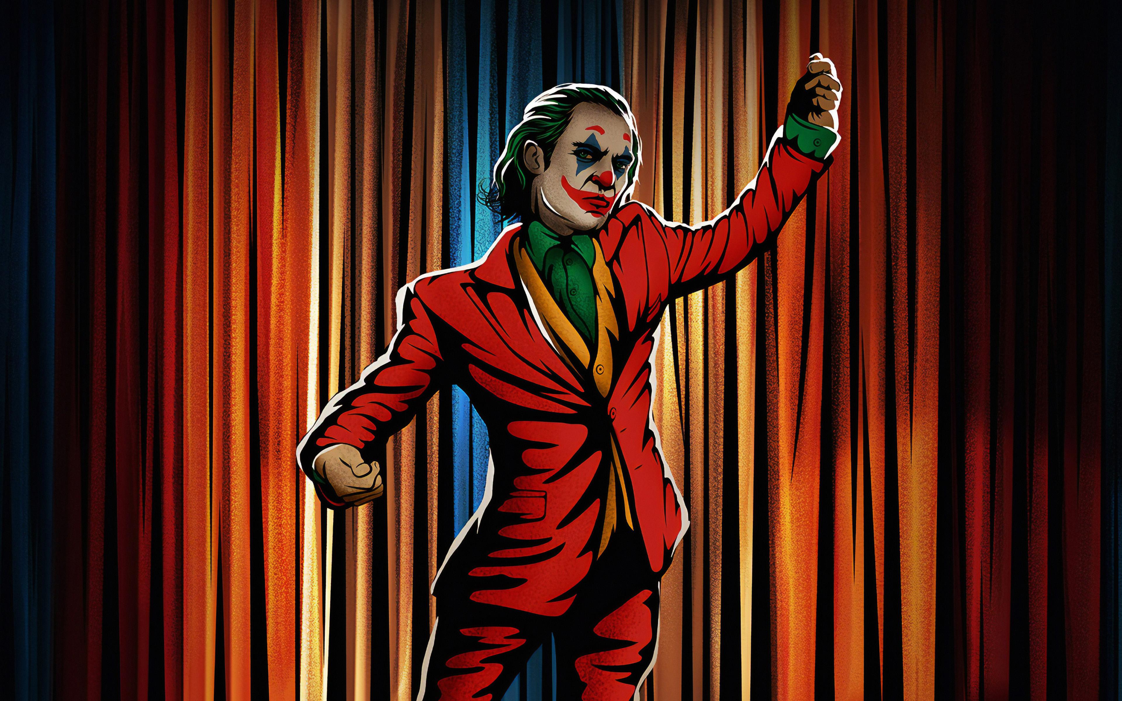 3840x2400 Download wallpaper Dancing Joker, 4k, retro art, supervillain, fan art, creative, Joker 4K, artwork, Joker for desktop with resolution 3840x2400. High Quality HD picture wallpaper