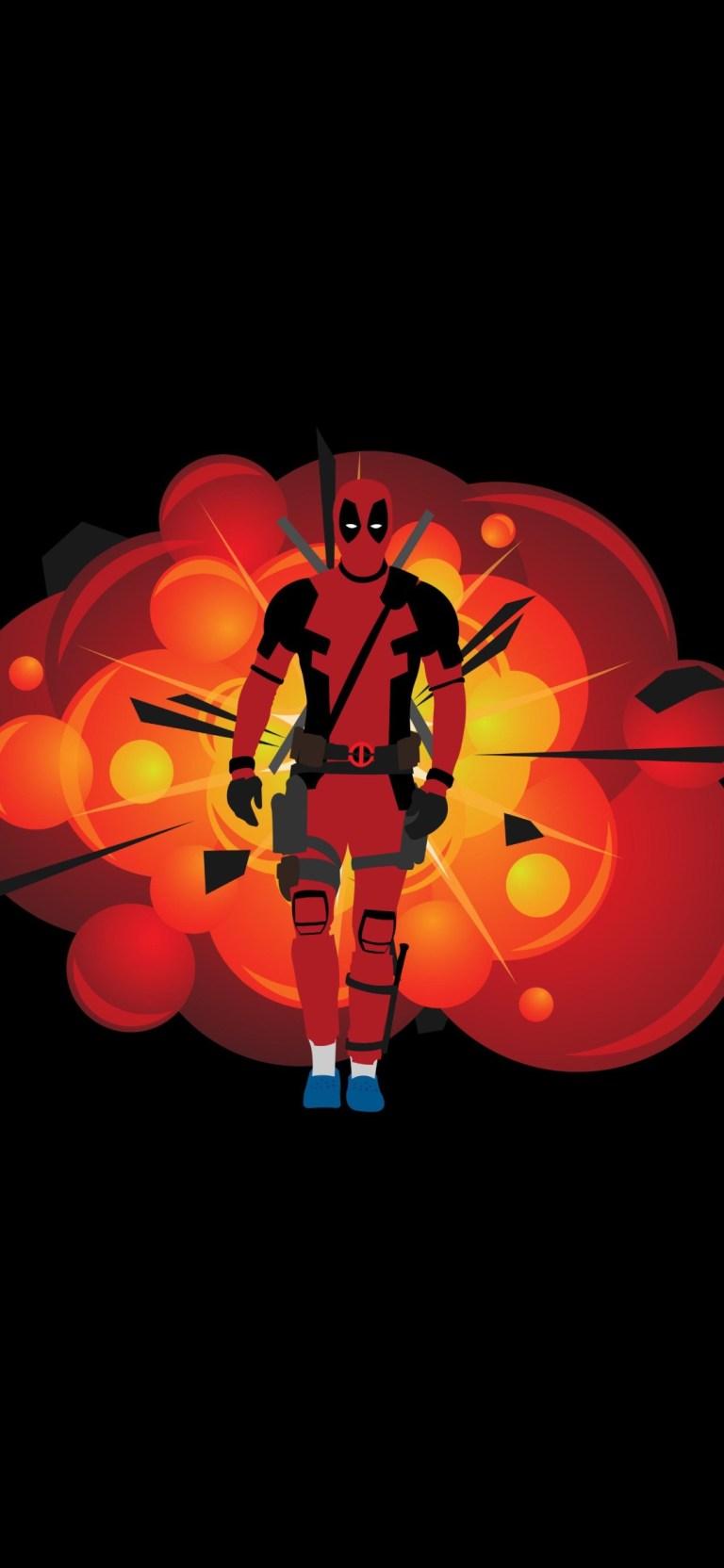 768x1664 Deadpool Minimalist Dark Android Wallpaper Download