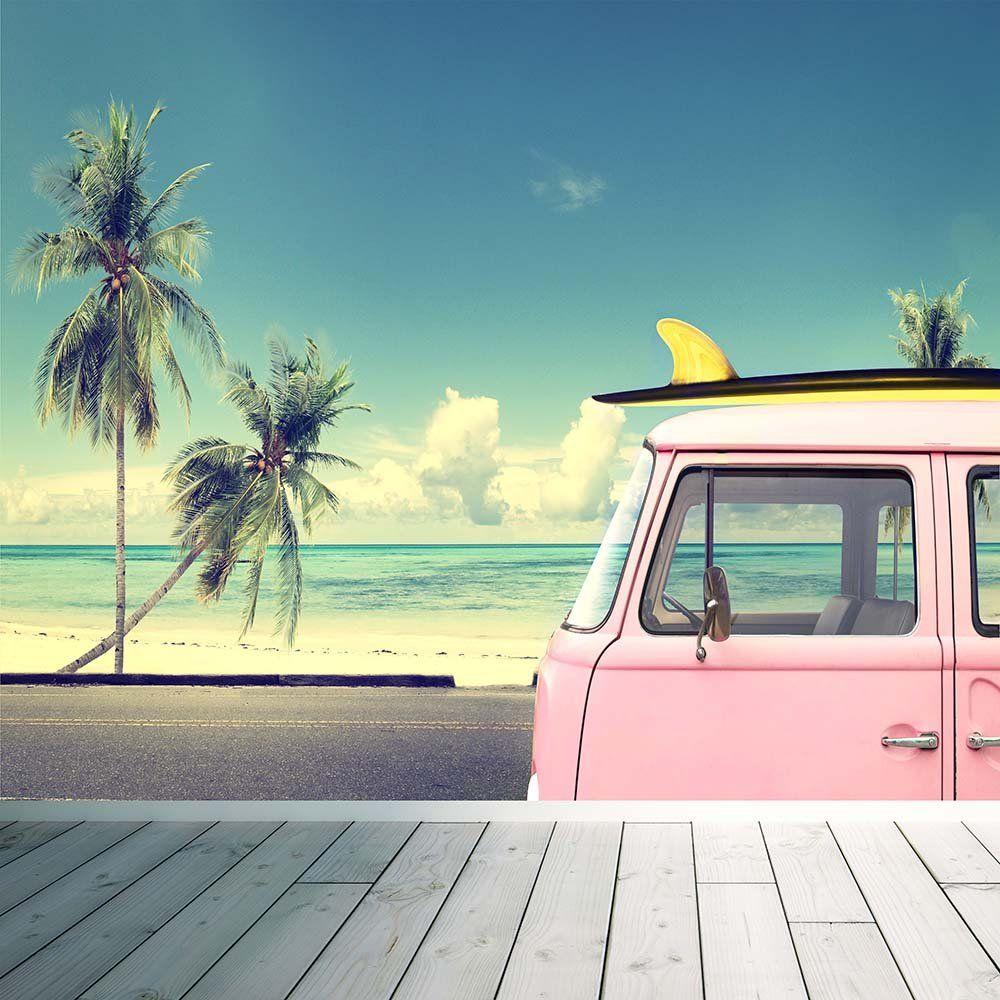 1000x1000 Beach VW Van Wallpaper