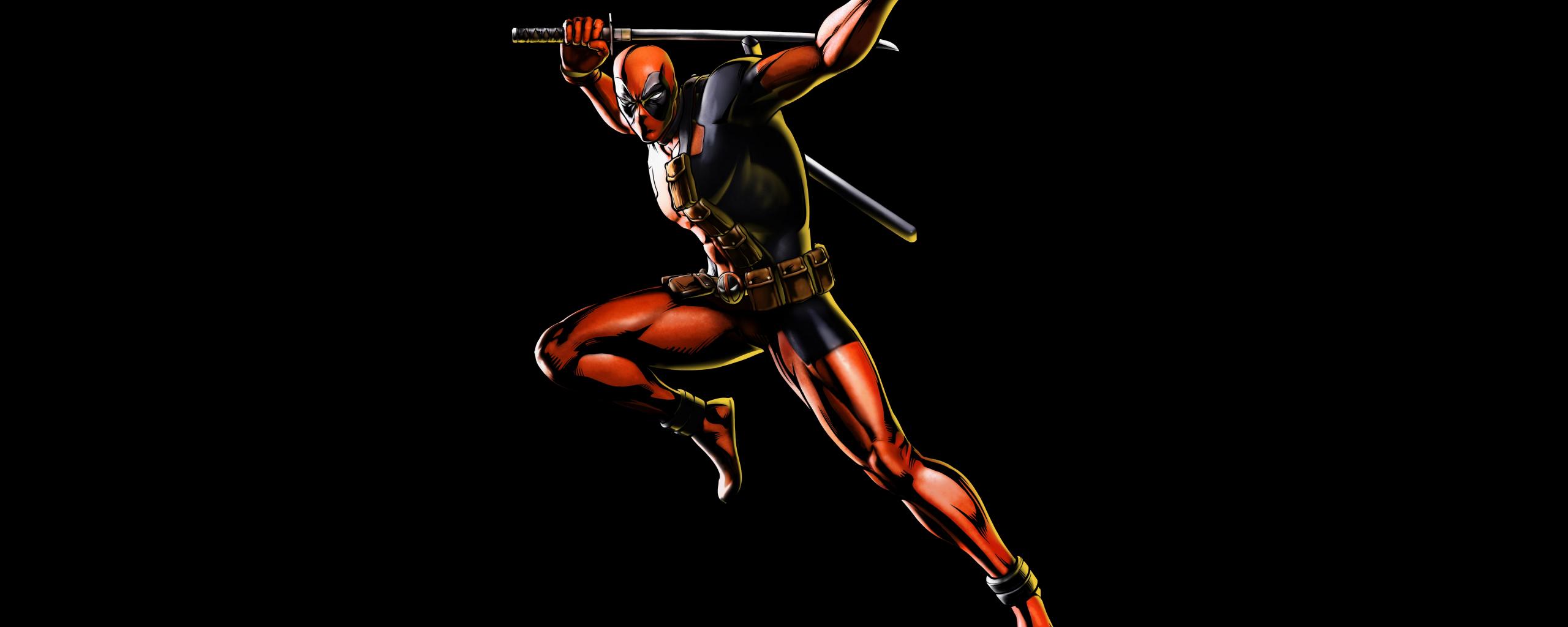 2560x1024 Desktop Wallpaper Deadpool, Minimal, Dark, Marvel Comics, 4k, HD Image, Picture, Background, A3caaa