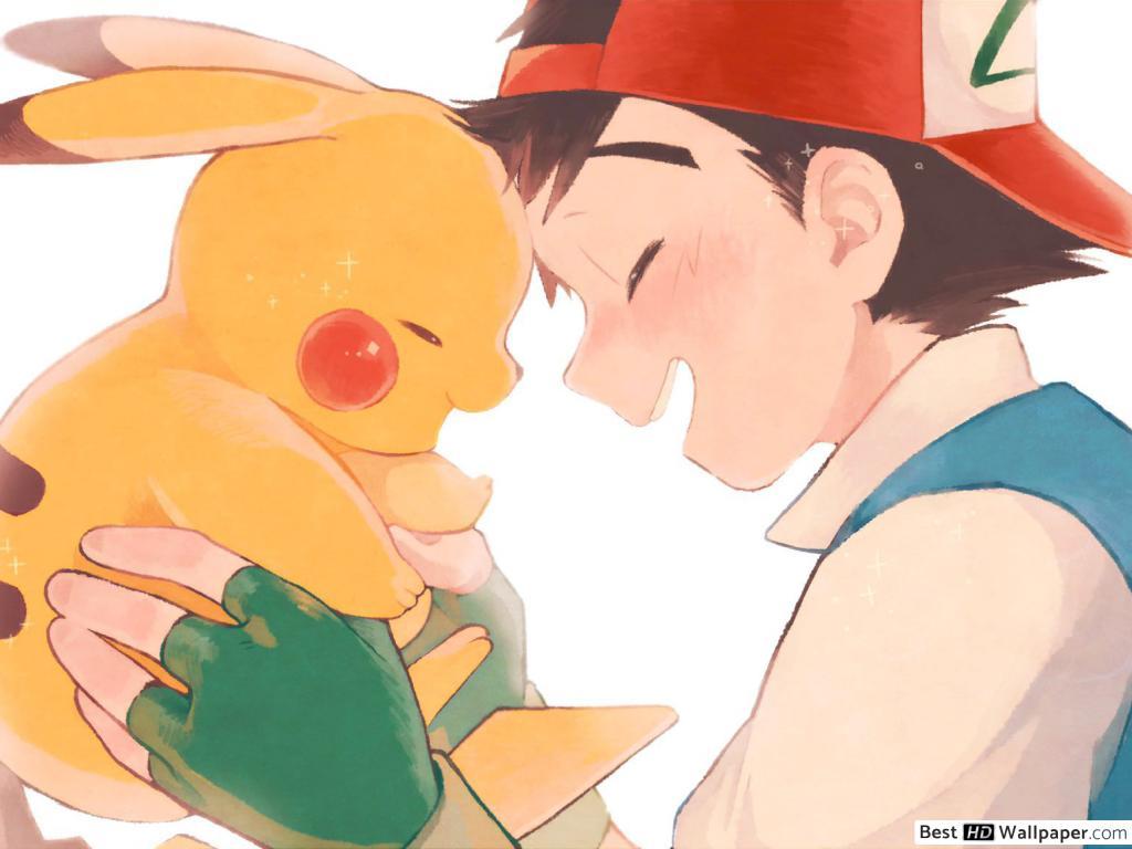 1024x768 Ash Ketchum & Pikachu HD wallpaper download