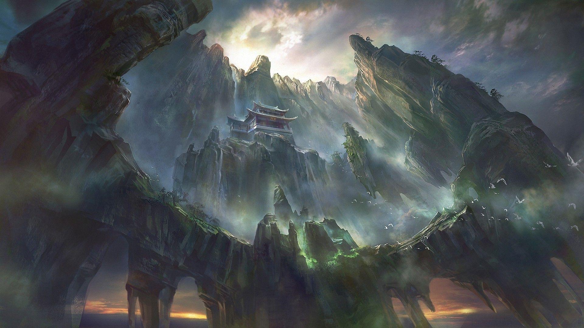 1920x1080 Cool Mountain Fantasy Art Wallpaper