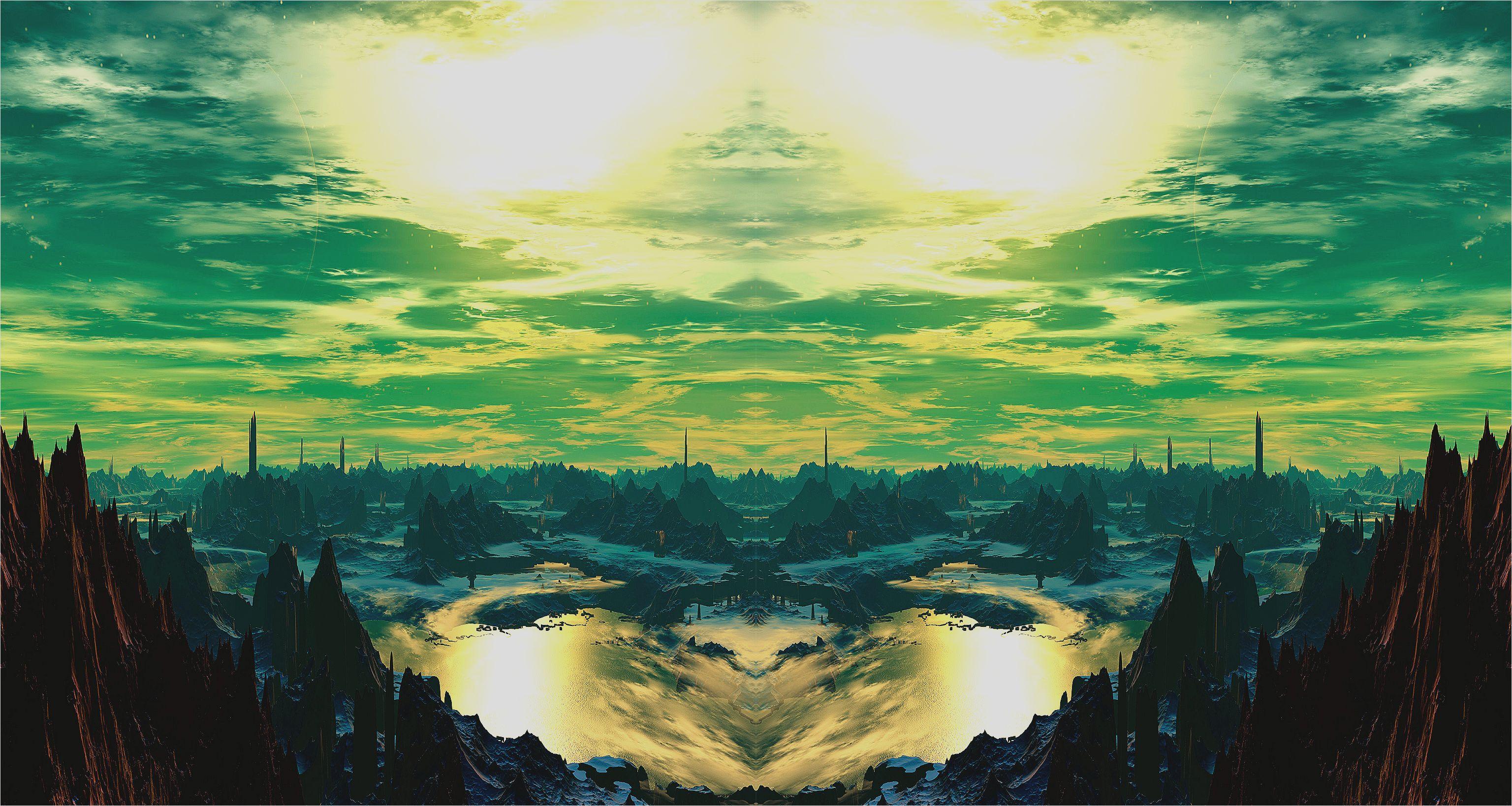 3072x1638 chill nation wallpaper, sky, nature, cloud, reflection, water, painting, symmetry, horizon, art, tree