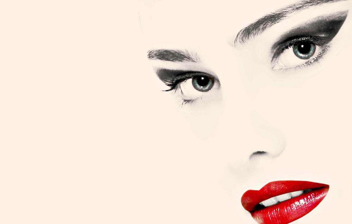 1332x850 Wallpaper look, girl, face, lipstick, lips image for desktop, section минимализм