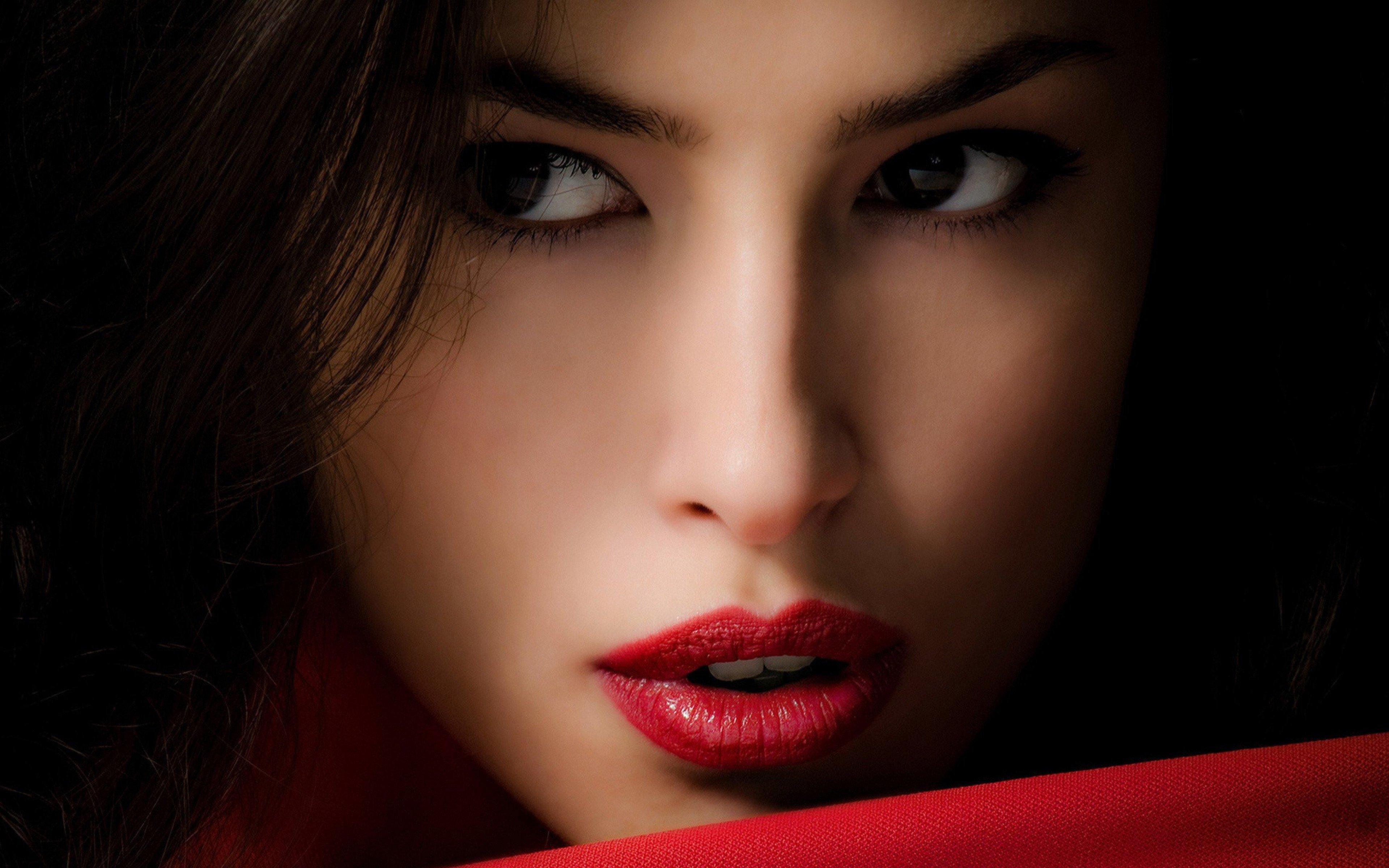 3840x2400 women, Portrait, Red lipstick, Face HD Wallpaper / Desktop and Mobile Image & Photo