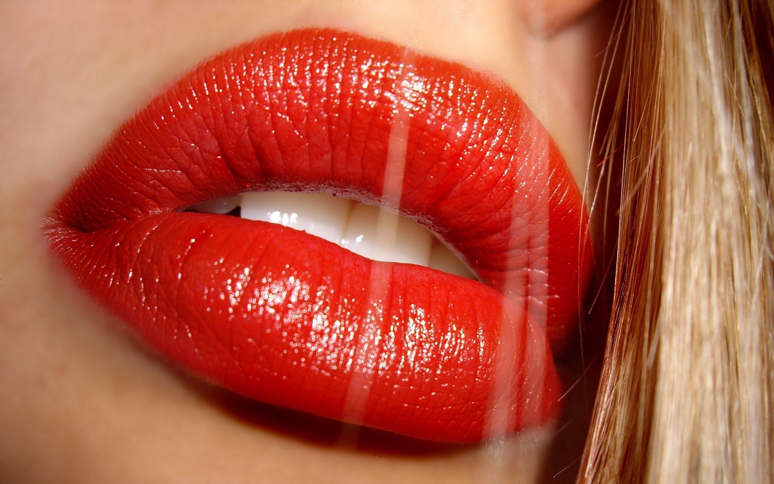 2560x1600 Lips, Teeth, Red, Lipstick, Girl, Hair wallpaper