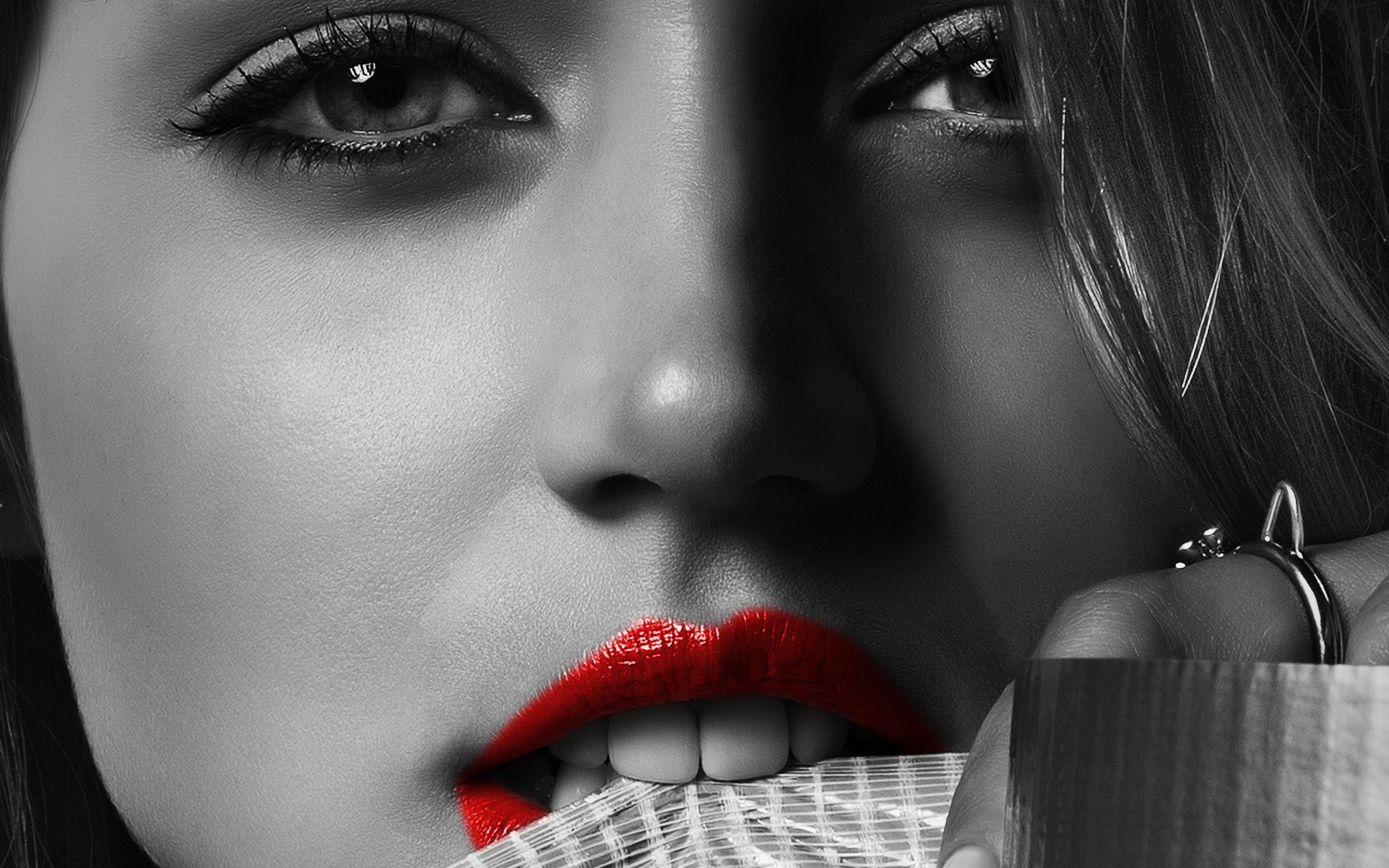 2880x1800 Red Lip Girl, HD Girls, 4k Wallpaper, Image, Background, Photo and Picture