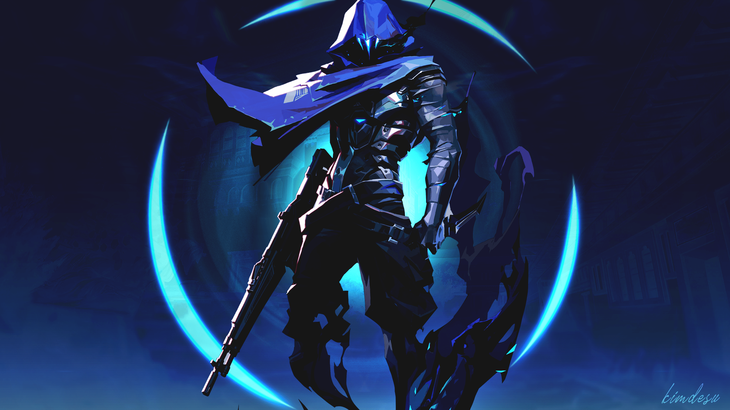 2560x1440 Blue Gaming Background HD