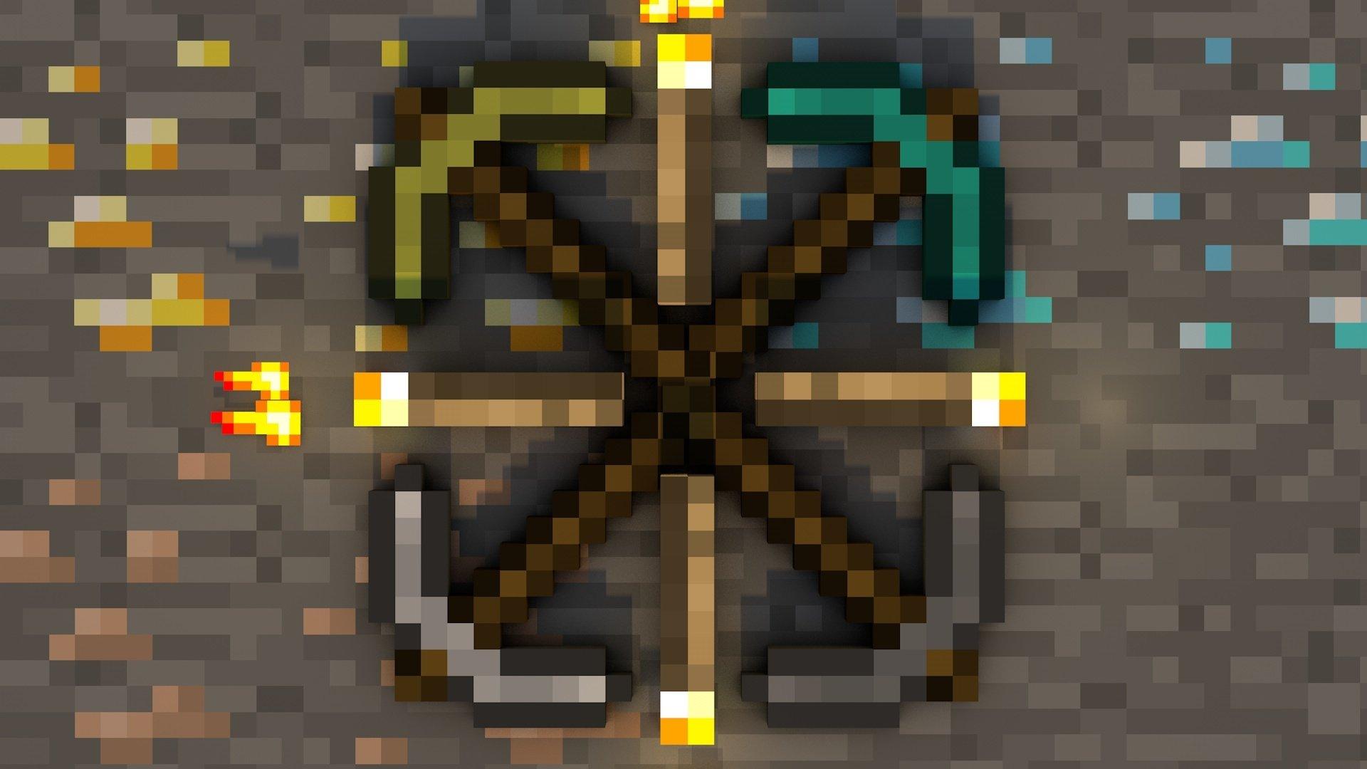 1920x1080 Minecraft Pickaxes HD Wallpaper