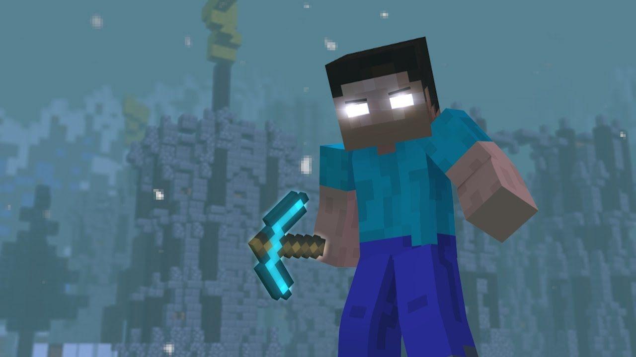 1280x720 Minecraft Herobrine Pickaxe Wallpaper