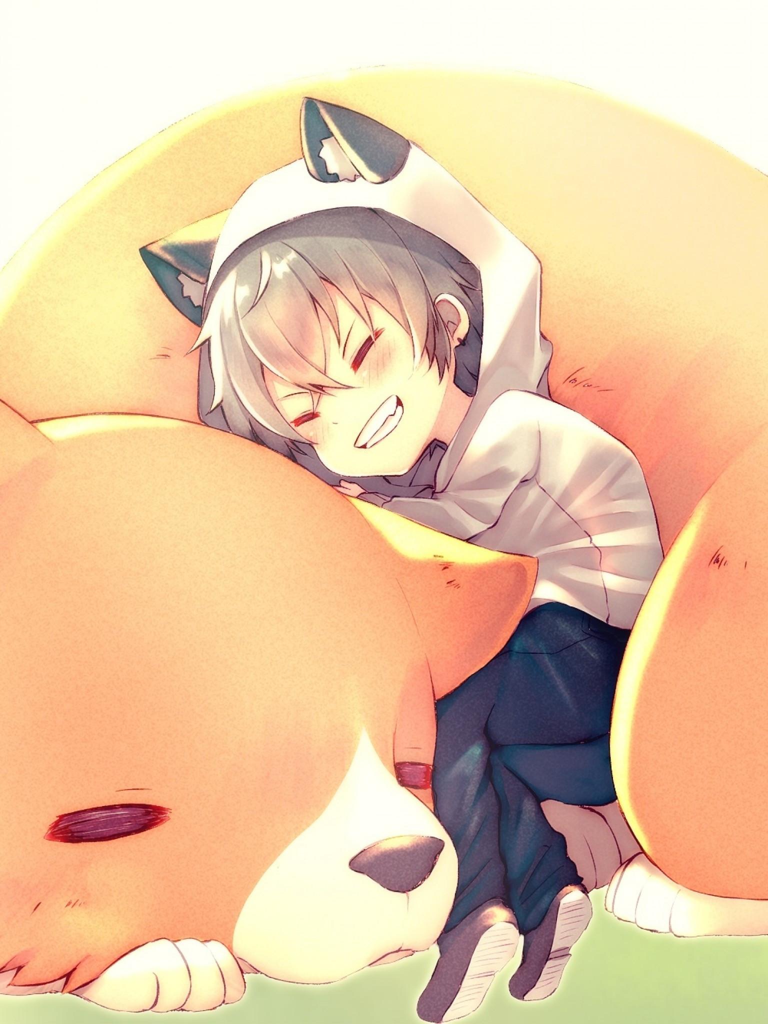 1536x2048 Download 1536x2048 Cute Anime Boy, Oogami Kouga, Shoujo, Fox, Ensemble Stars, Chibi, Animal Ears, Smiling Wallpaper for Apple iPad Mini, Apple IPad 4